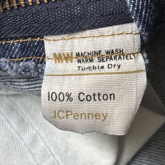 Vintage Plain Pockets Jean Men 33x34 Blue Bootcut Raw JC Penney Made in USA - Picture 8 of 10
